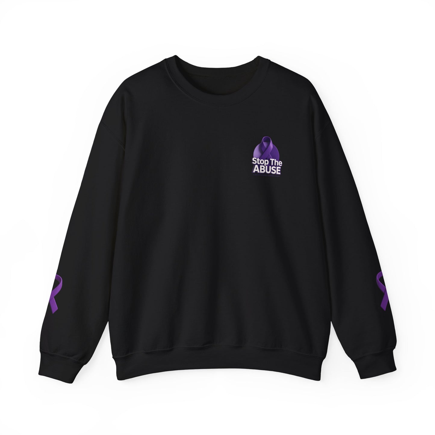 STOP ABUSE - Domestic Violence Awareness Month Unisex Heavy Blend™ Crewneck Sweatshirt