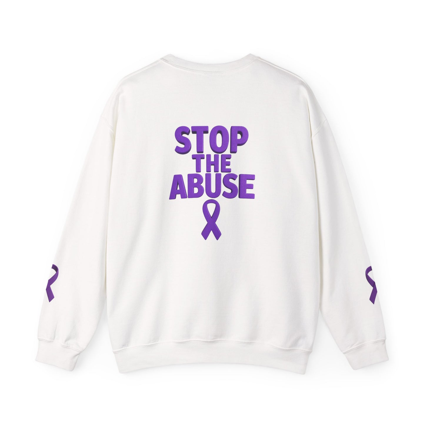 STOP ABUSE - Domestic Violence Awareness Month Unisex Heavy Blend™ Crewneck Sweatshirt