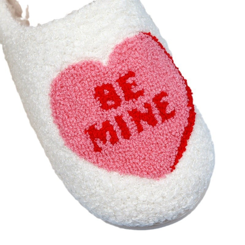 Valentine's Day Love Heart Cotton Slippers Spring AutumnWomen Indoor