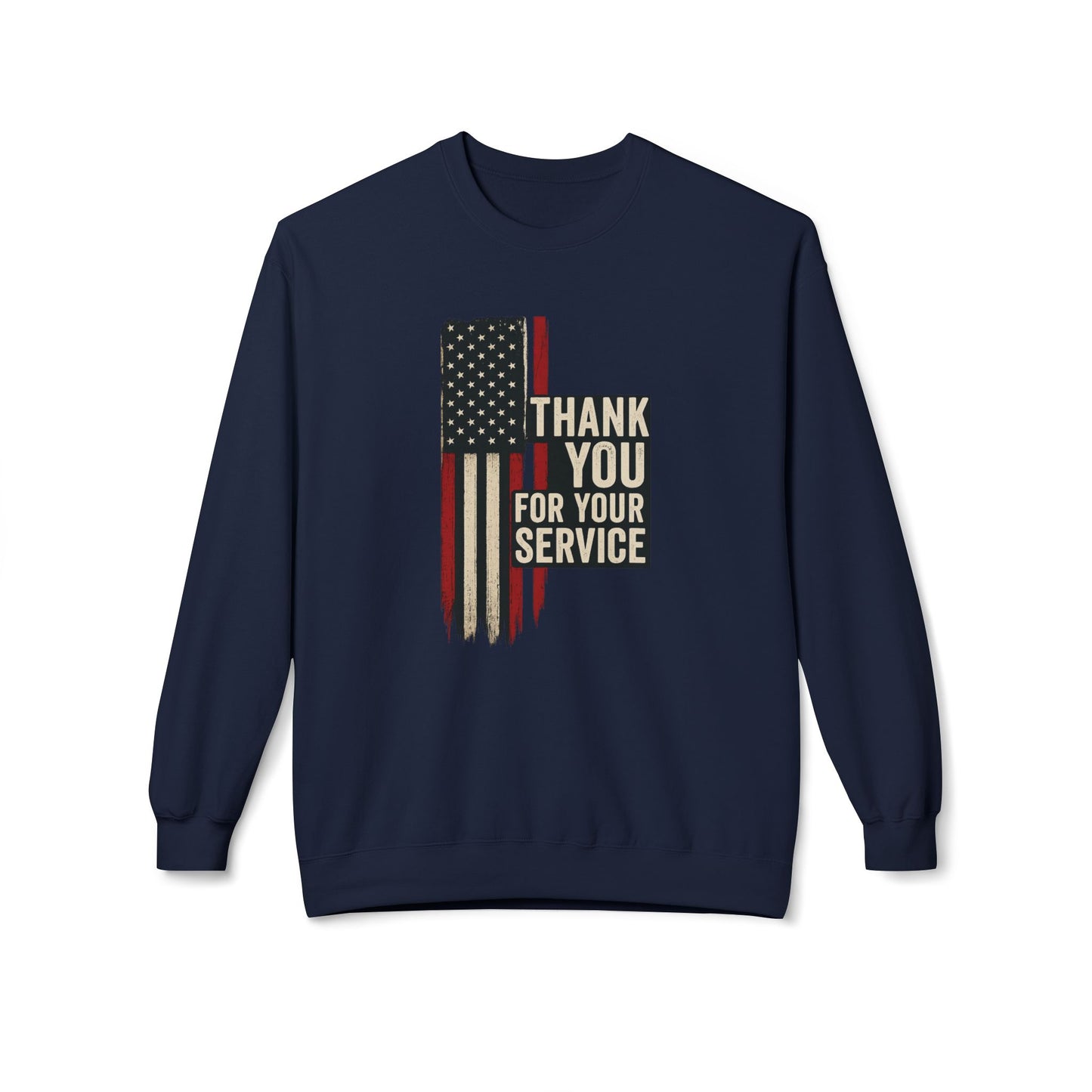 "Thank You For Your Service" Unisex Fleece Crewneck Sweatshirt