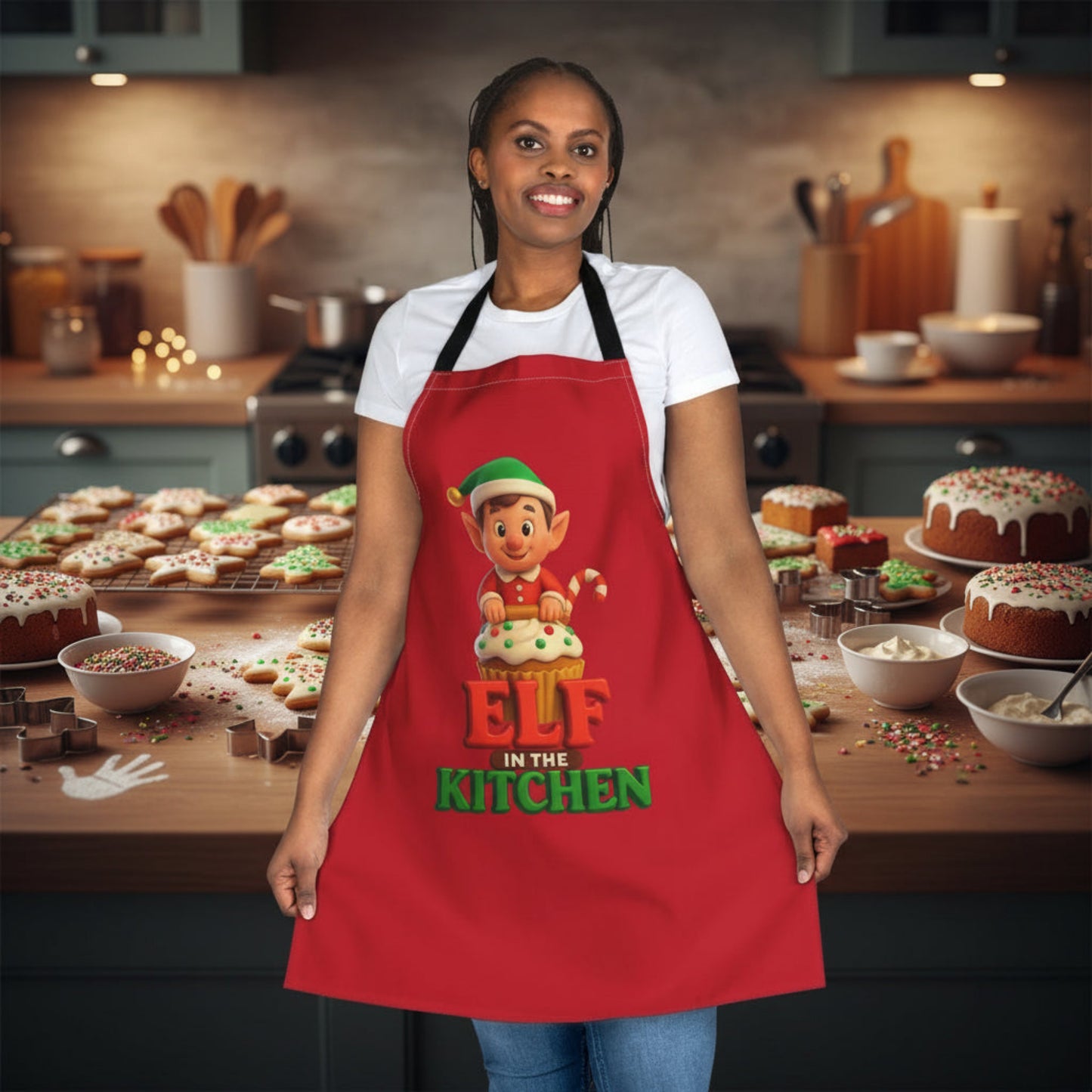 "Elf In The Kitchen" Holiday Apron