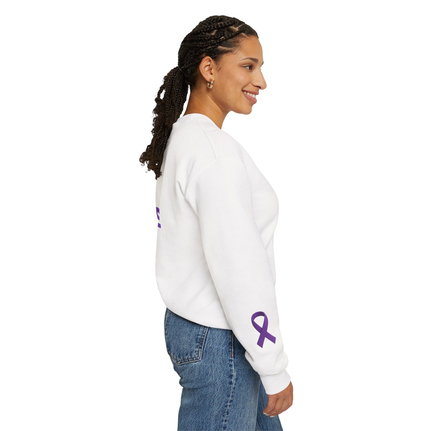 STOP ABUSE - Domestic Violence Awareness Month Unisex Heavy Blend™ Crewneck Sweatshirt