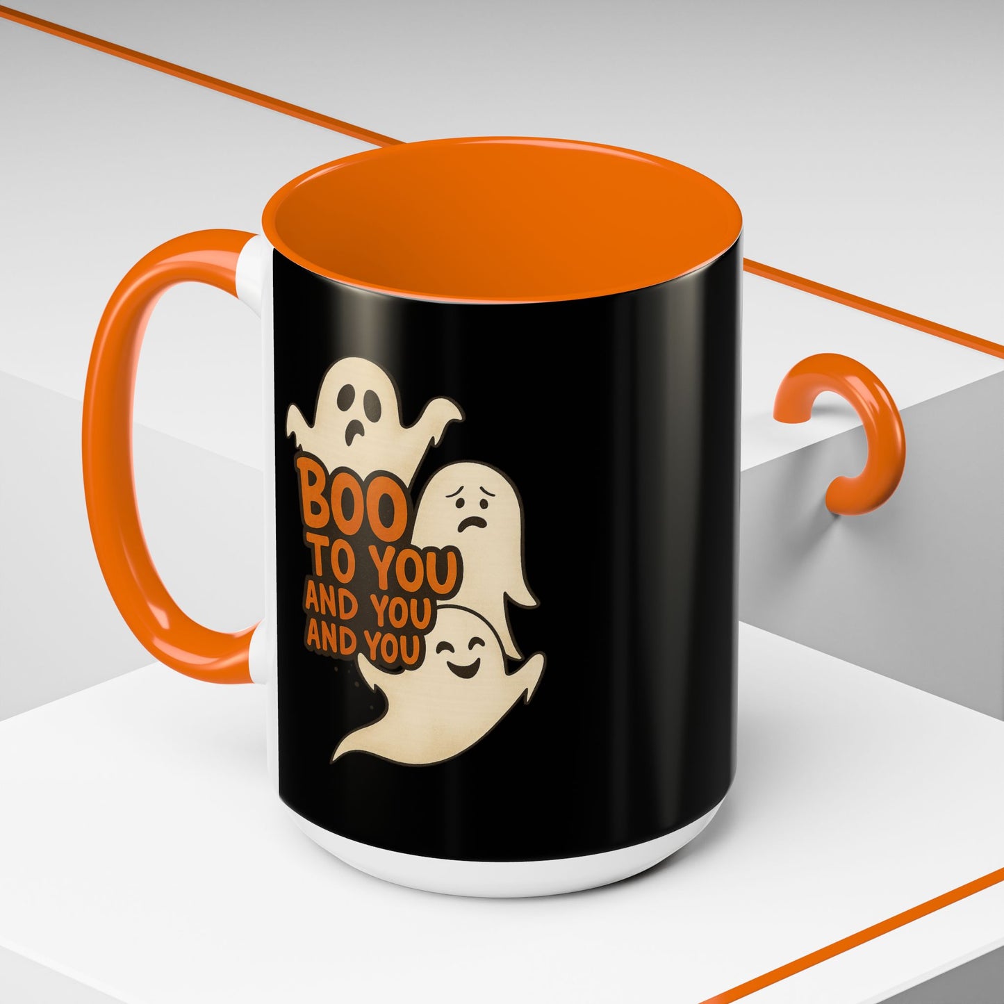 BOO TO YOU AND YOU AND YOU, - Accent Coffee Mug (11, 15oz)