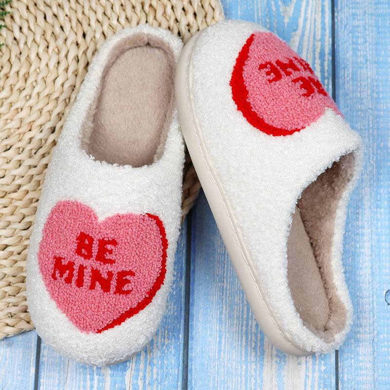 Valentine's Day Love Heart Cotton Slippers Spring AutumnWomen Indoor
