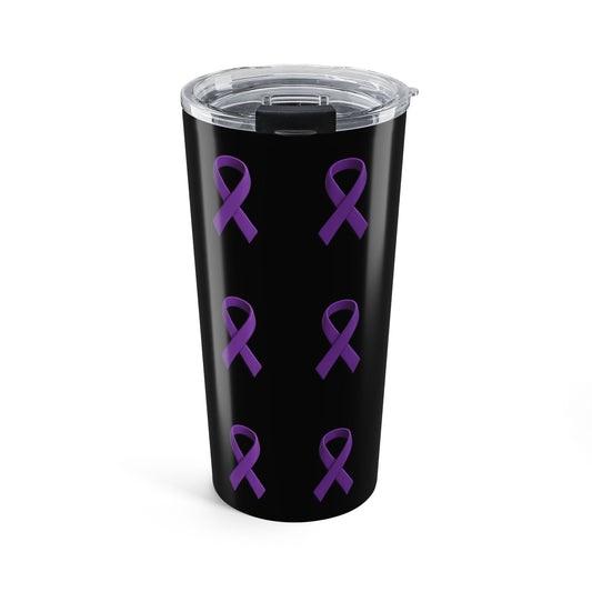 Domestic Violence Awareness Month Purple Ribbon Tumbler – 20oz Empowerment Edition