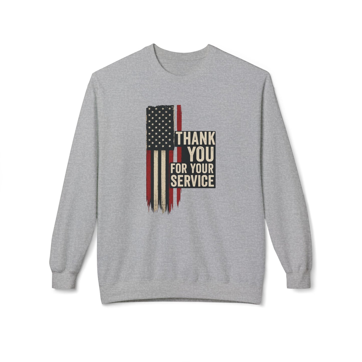 "Thank You For Your Service" Unisex Fleece Crewneck Sweatshirt