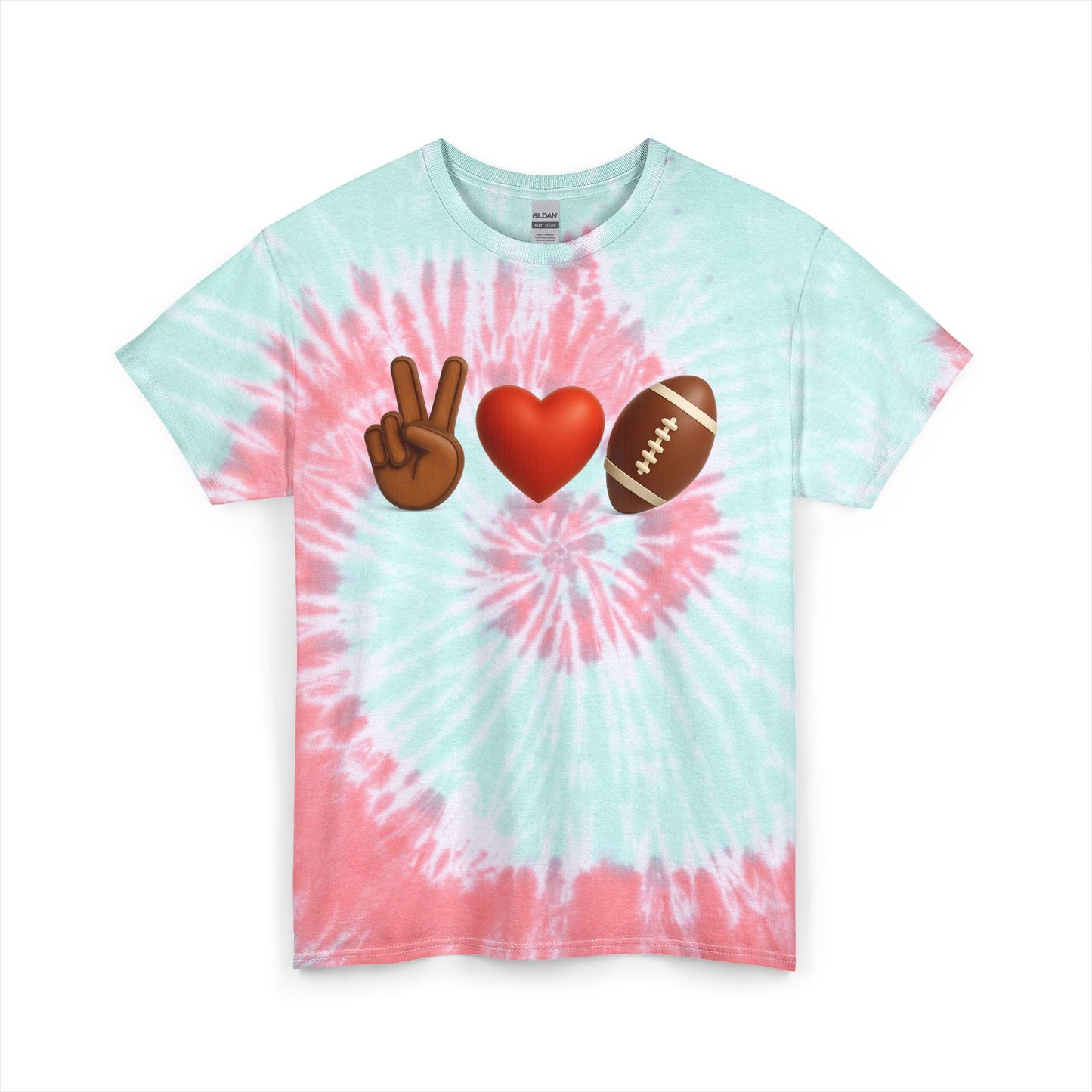 "Peace, Love, Football" Unisex Tie Dye Tee