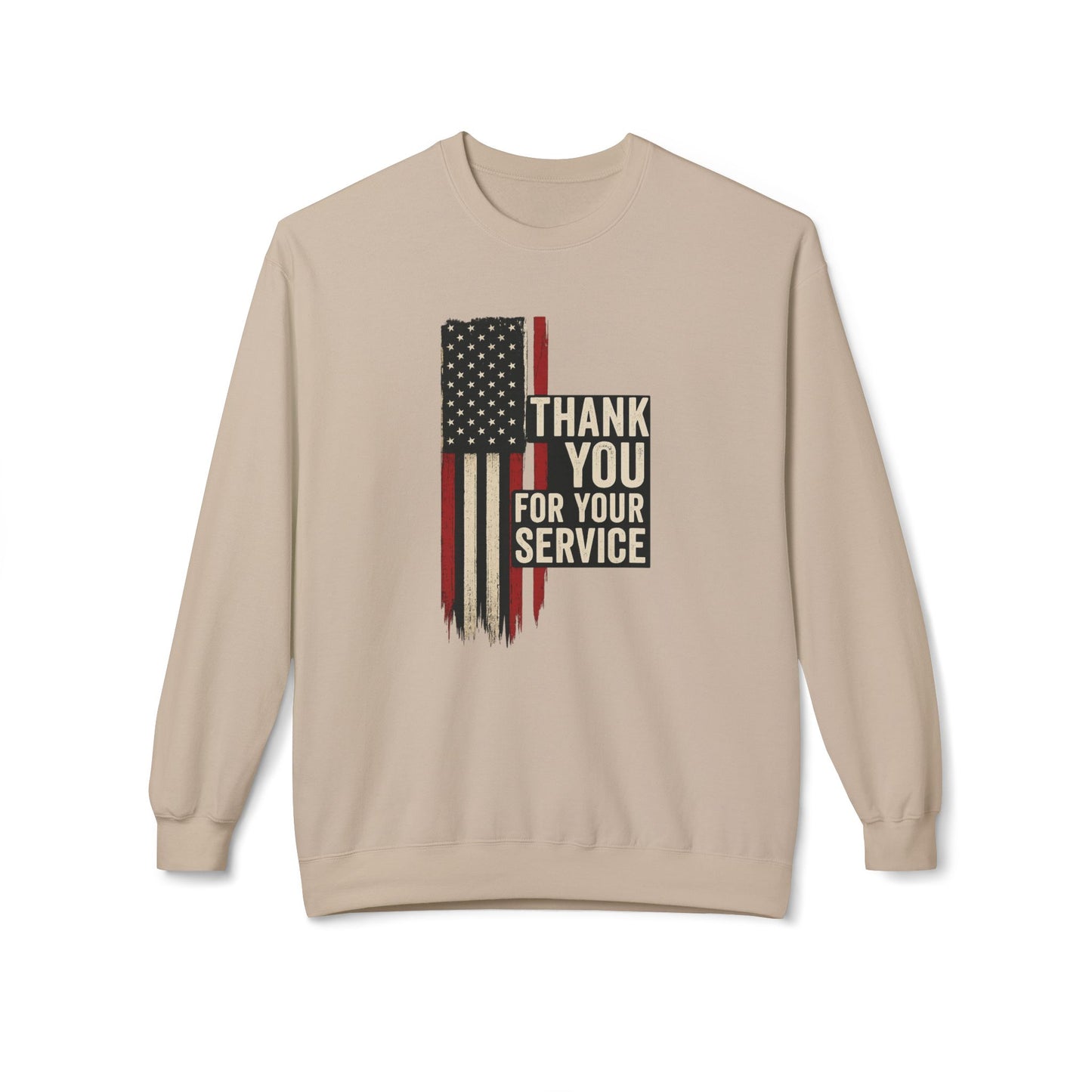 "Thank You For Your Service" Unisex Fleece Crewneck Sweatshirt