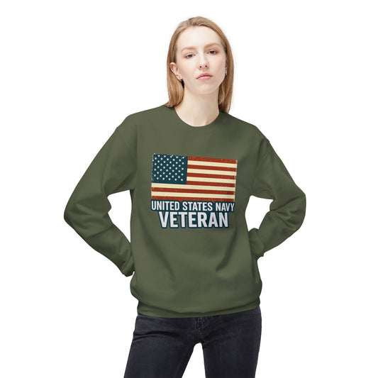 Navy Vet Unisex Fleece Crewneck Sweatshirt