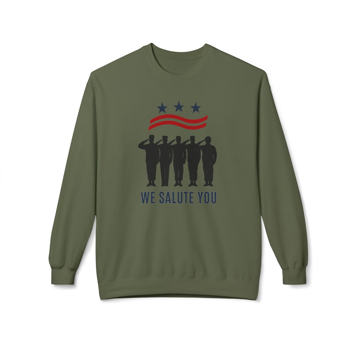 "We Salute You" Unisex Fleece Crewneck Sweatshirt