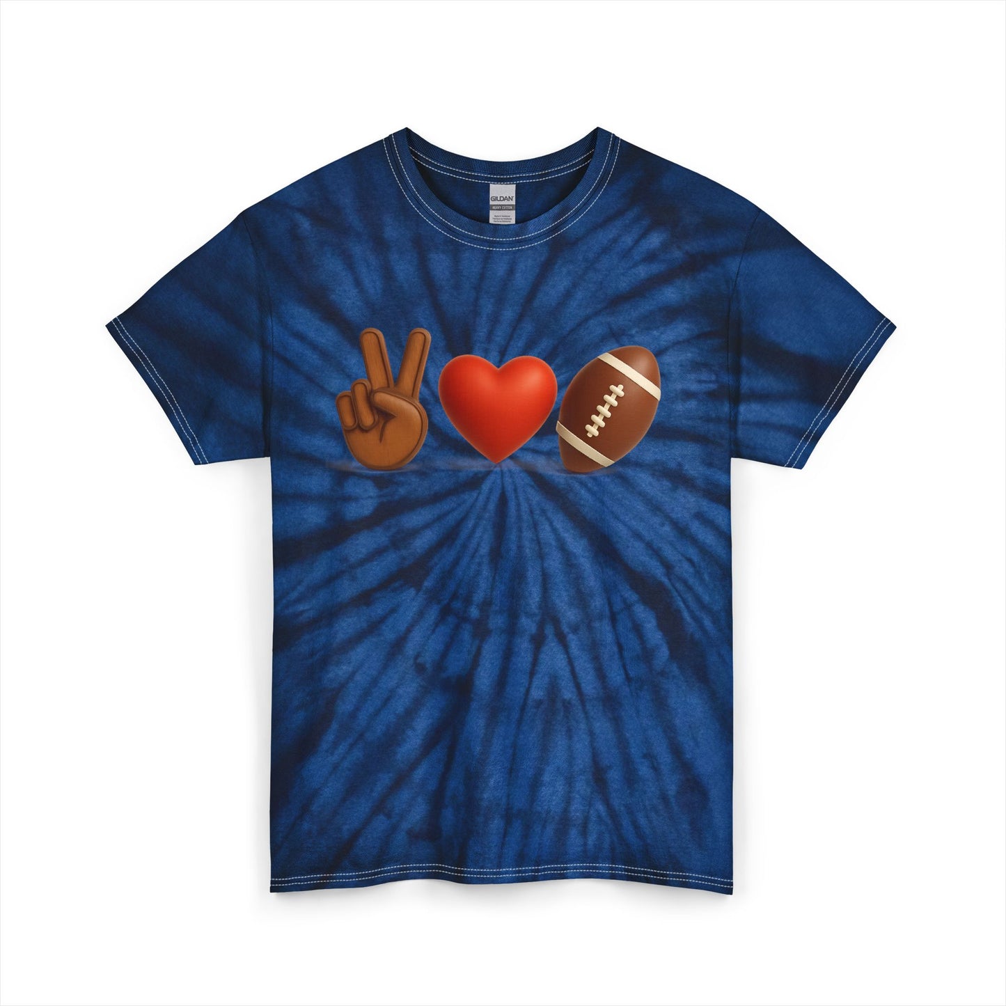"Peace, Love, Football" Unisex Tie Dye Tee