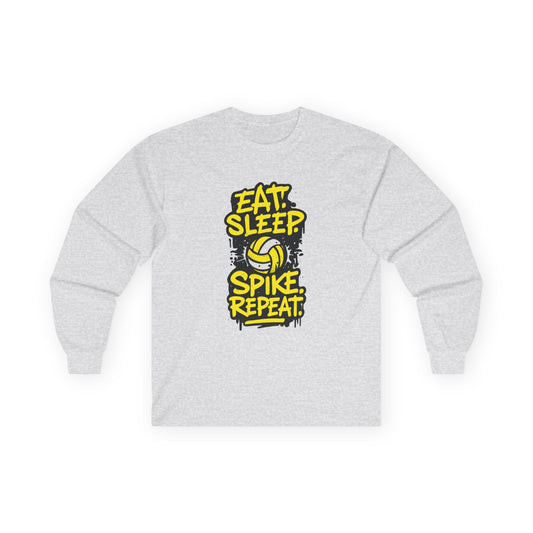 "Eat. Sleep. Spike. Repeat." Unisex Long Sleeve Tee