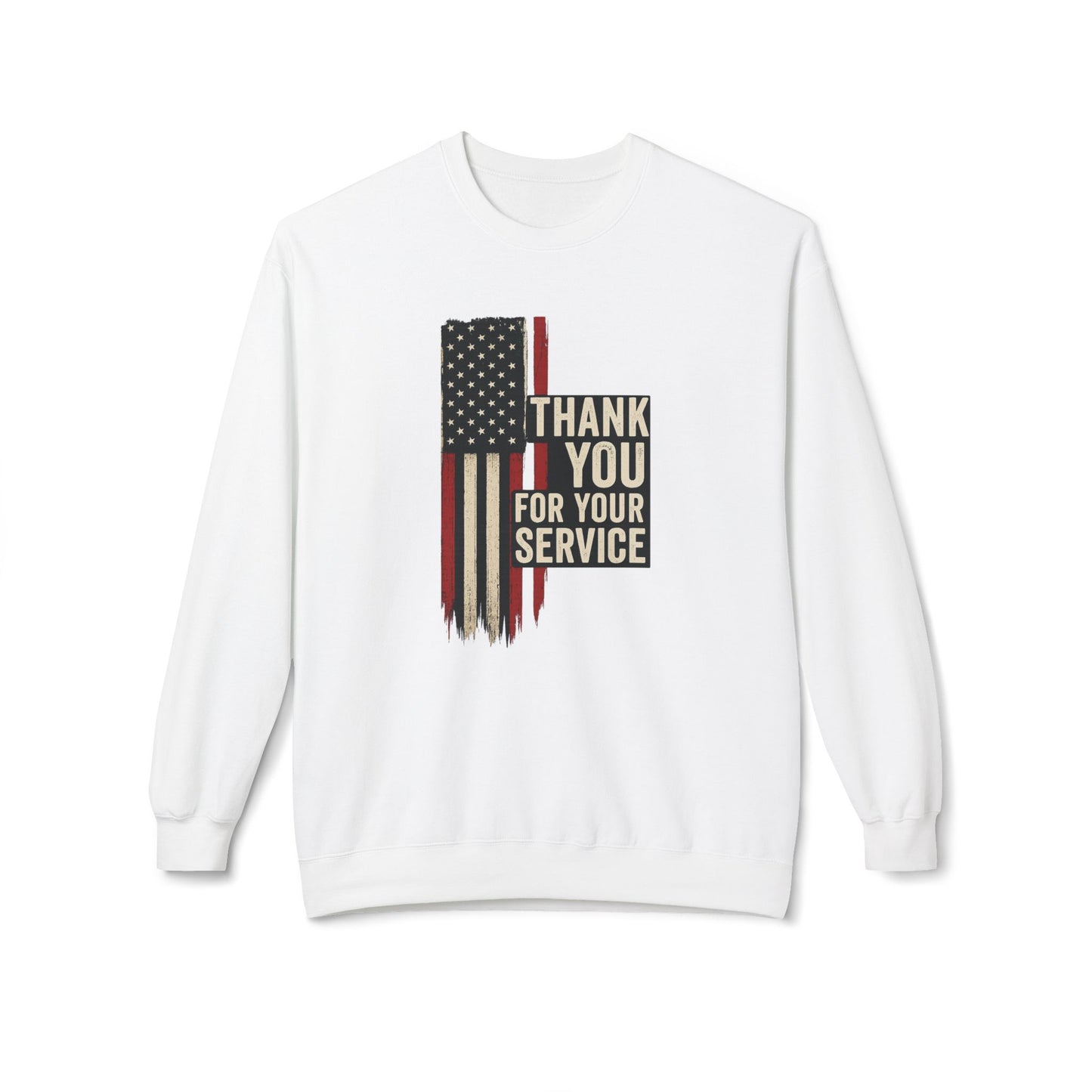 "Thank You For Your Service" Unisex Fleece Crewneck Sweatshirt