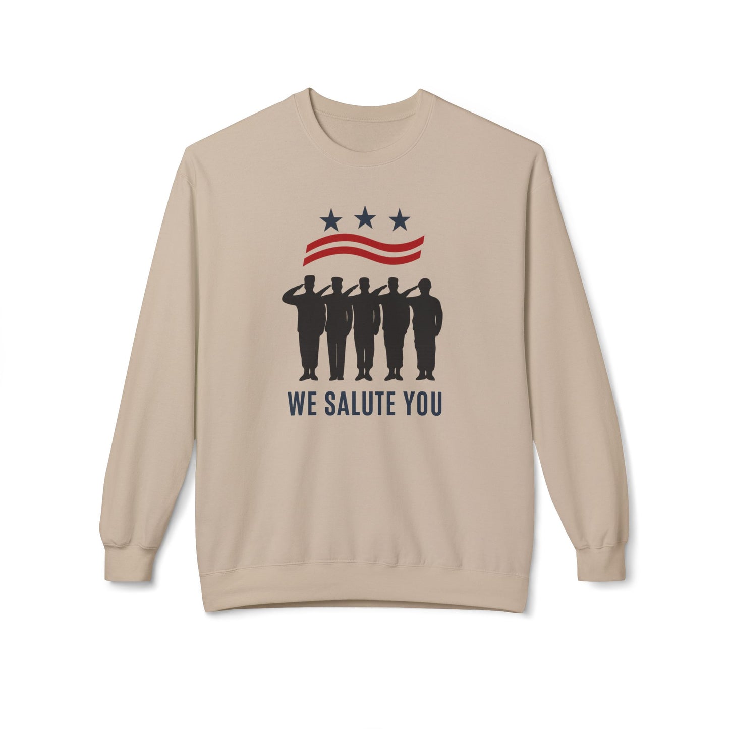 "We Salute You" Unisex Fleece Crewneck Sweatshirt