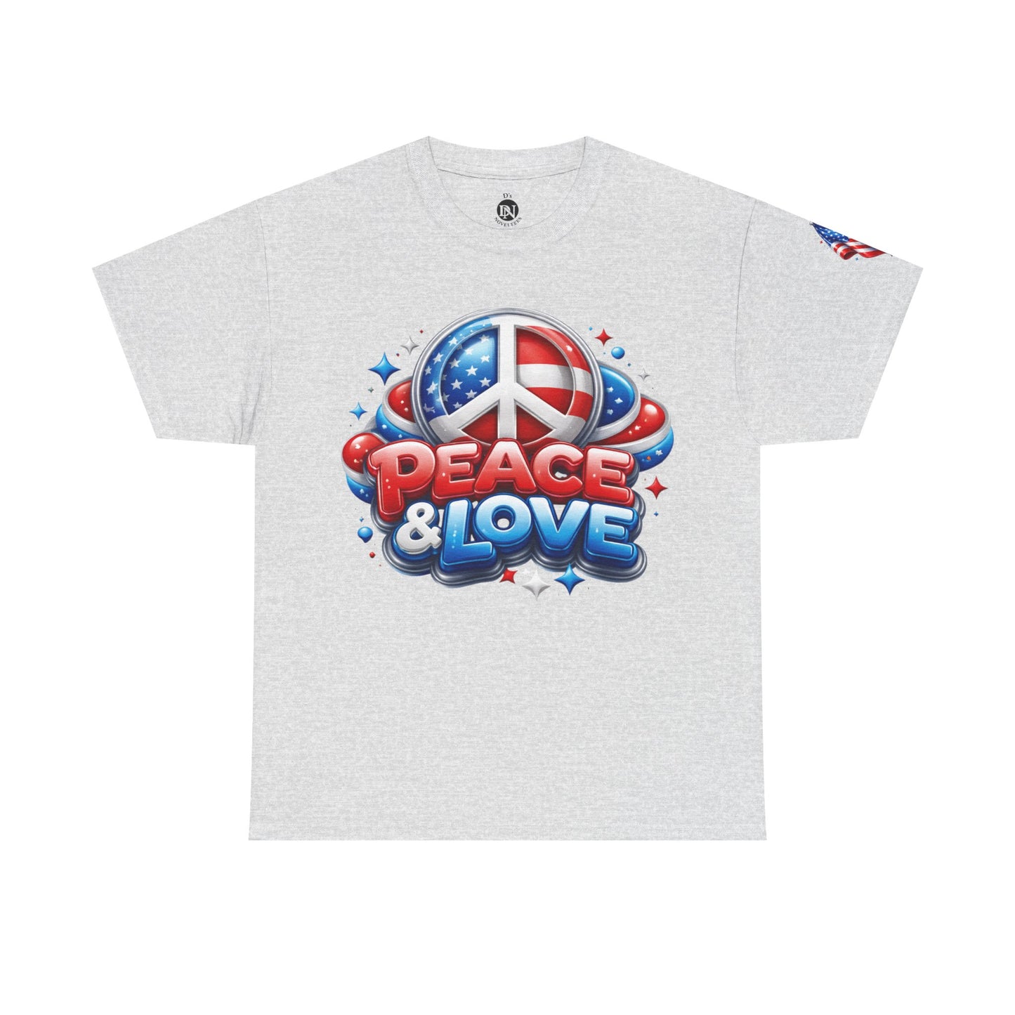 Peace & Love Patriotic Tee – Red, White & Blue Edition