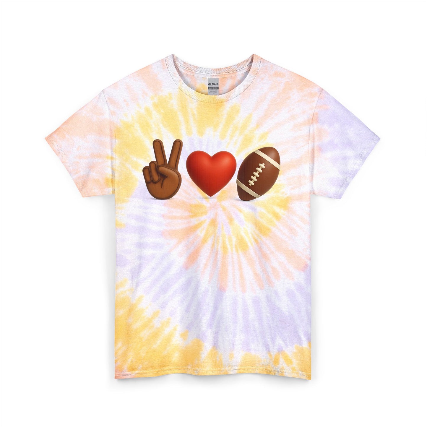 "Peace, Love, Football" Unisex Tie Dye Tee