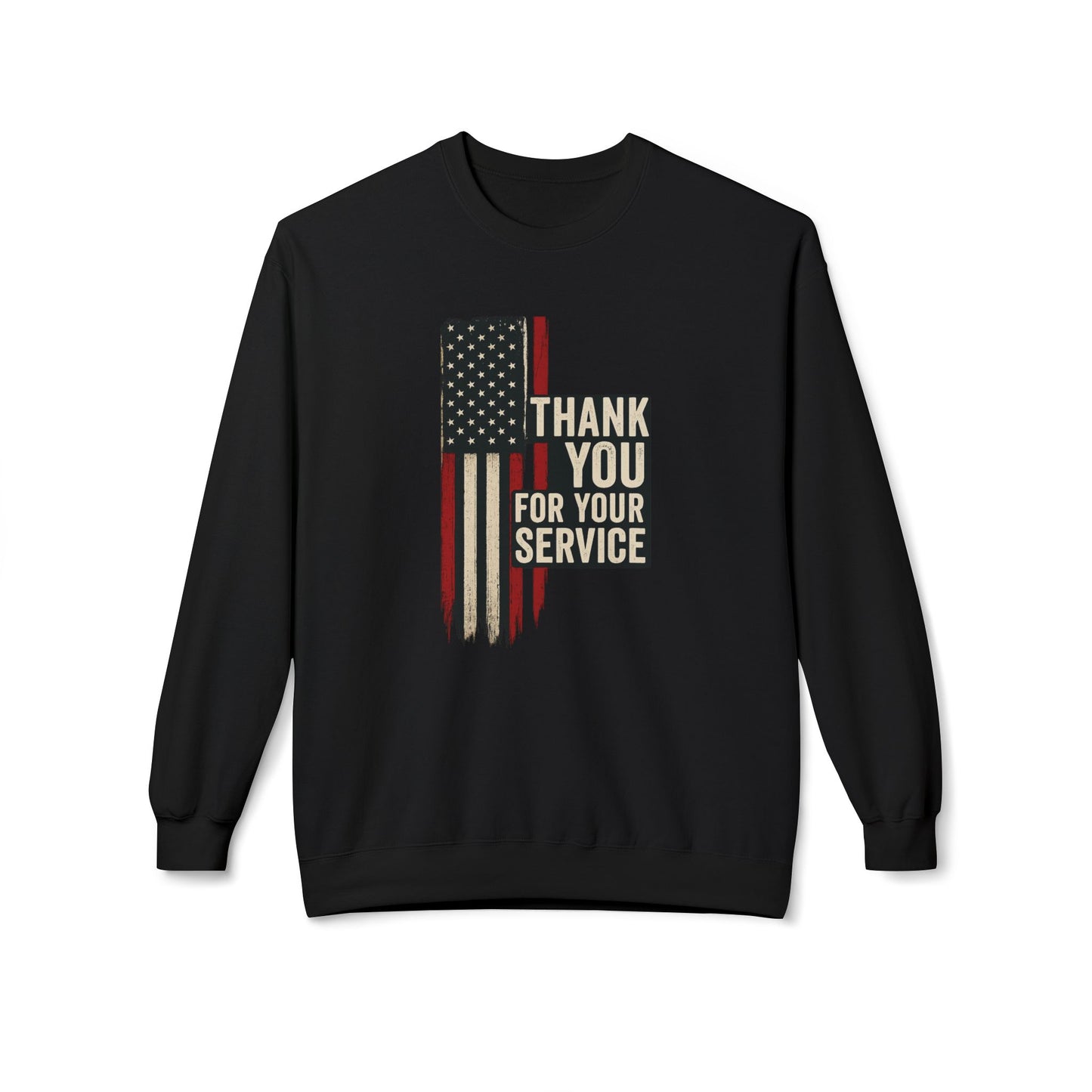 "Thank You For Your Service" Unisex Fleece Crewneck Sweatshirt