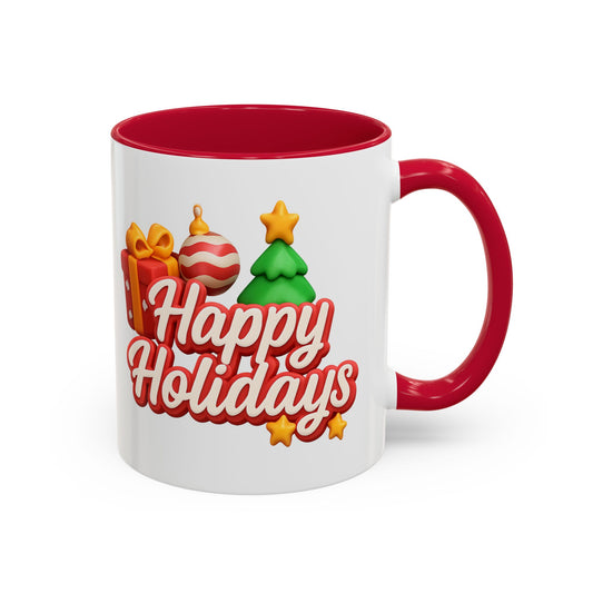 "Happy Holidays" Accent Mug