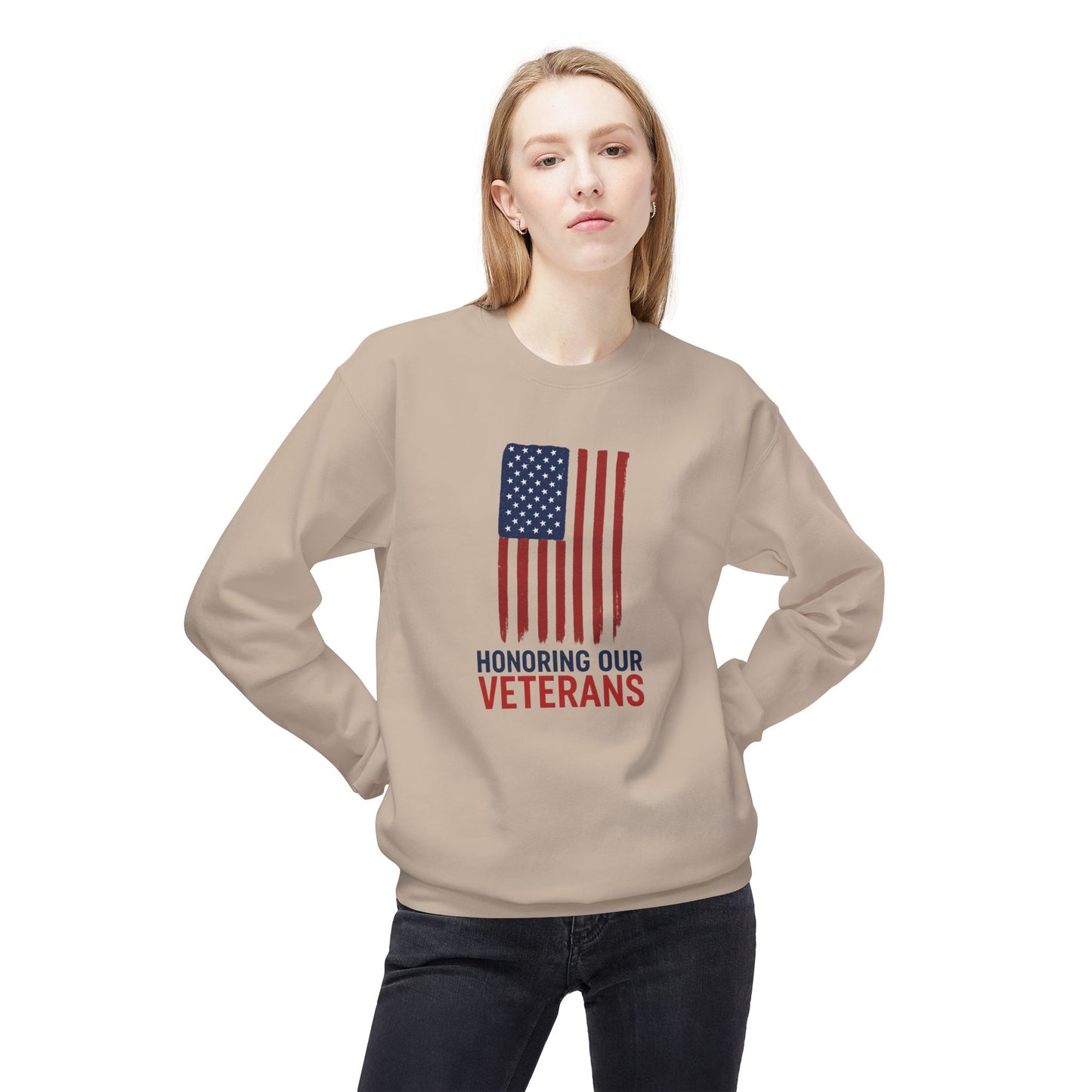 "Honoring Veterans" Unisex Fleece Crewneck Sweatshirt