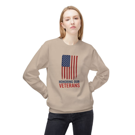 "Honoring Veterans" Unisex Fleece Crewneck Sweatshirt