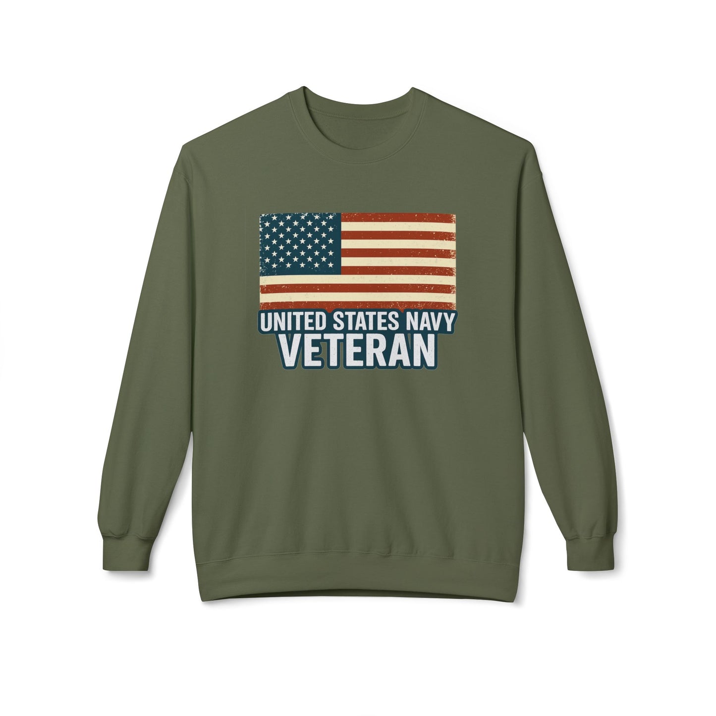 Navy Vet Unisex Fleece Crewneck Sweatshirt