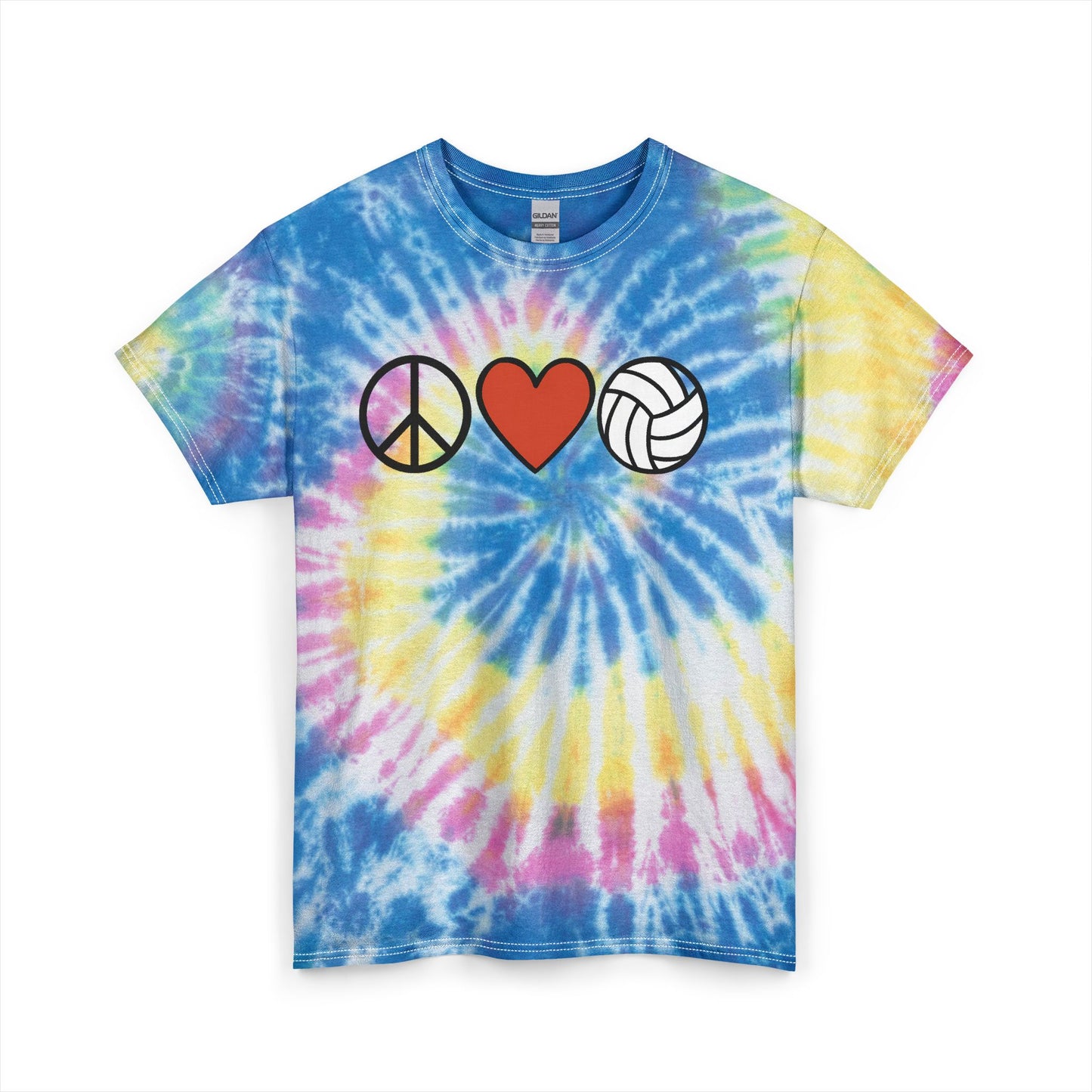 "Peace Love Volleyball" Unisex Tie Dye Tee