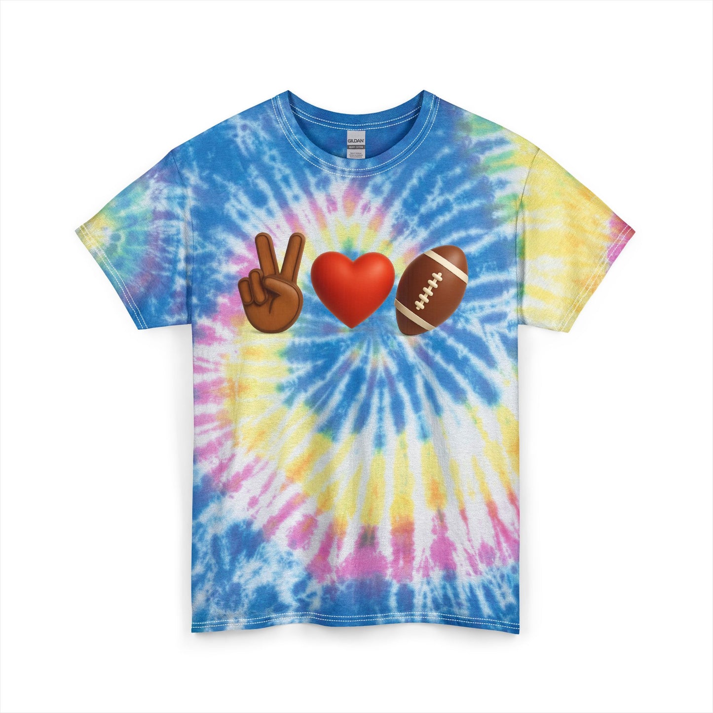 "Peace, Love, Football" Unisex Tie Dye Tee