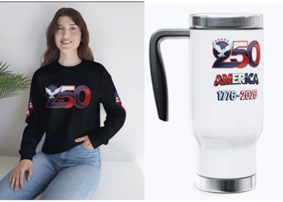 America 250th Legacy Eagle Sweatshirt + Travel Mug Bundle